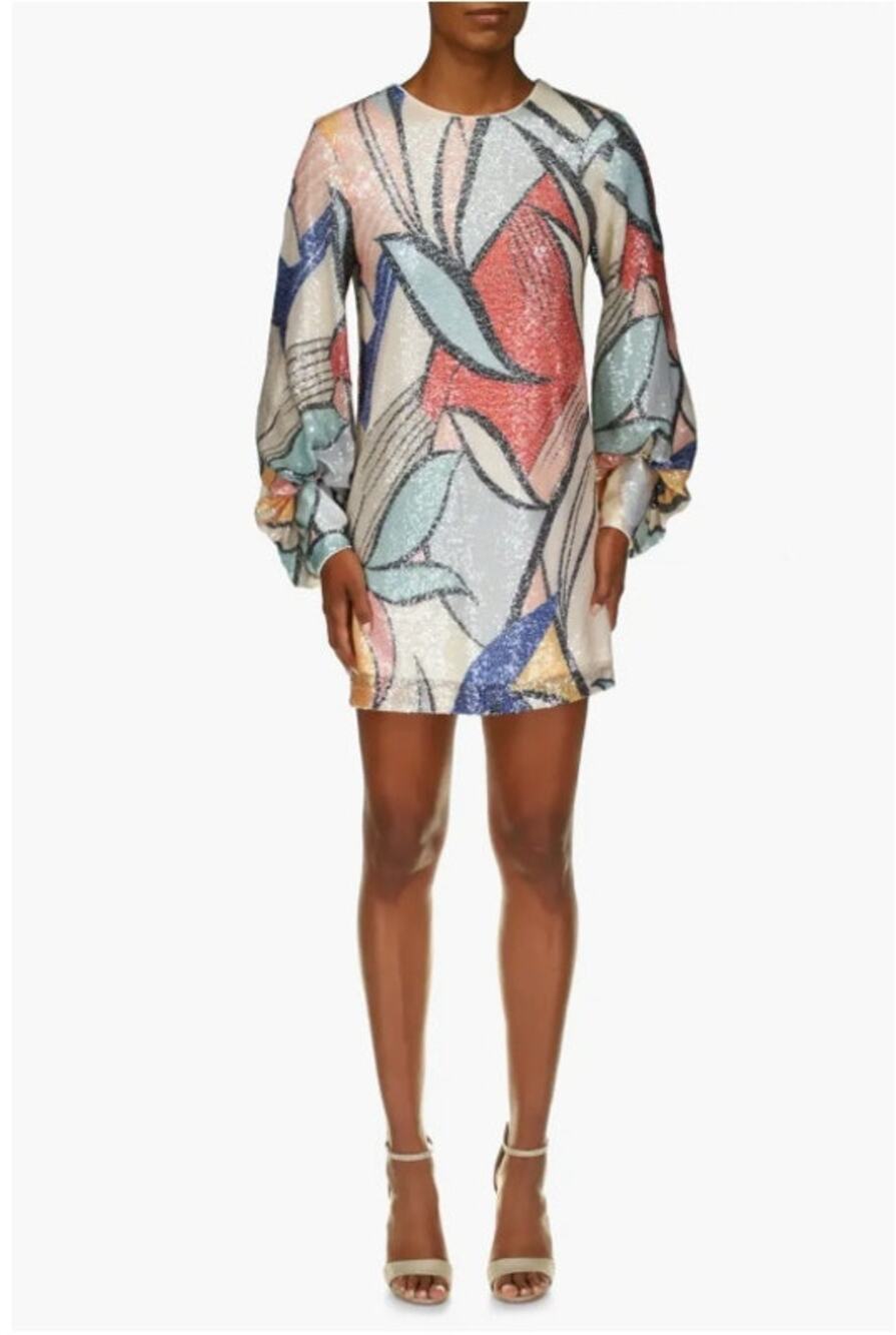 NEW! One33 Social Sequin Print Long Sleeve Cocktail Minidress in MULTICOLOR (4)